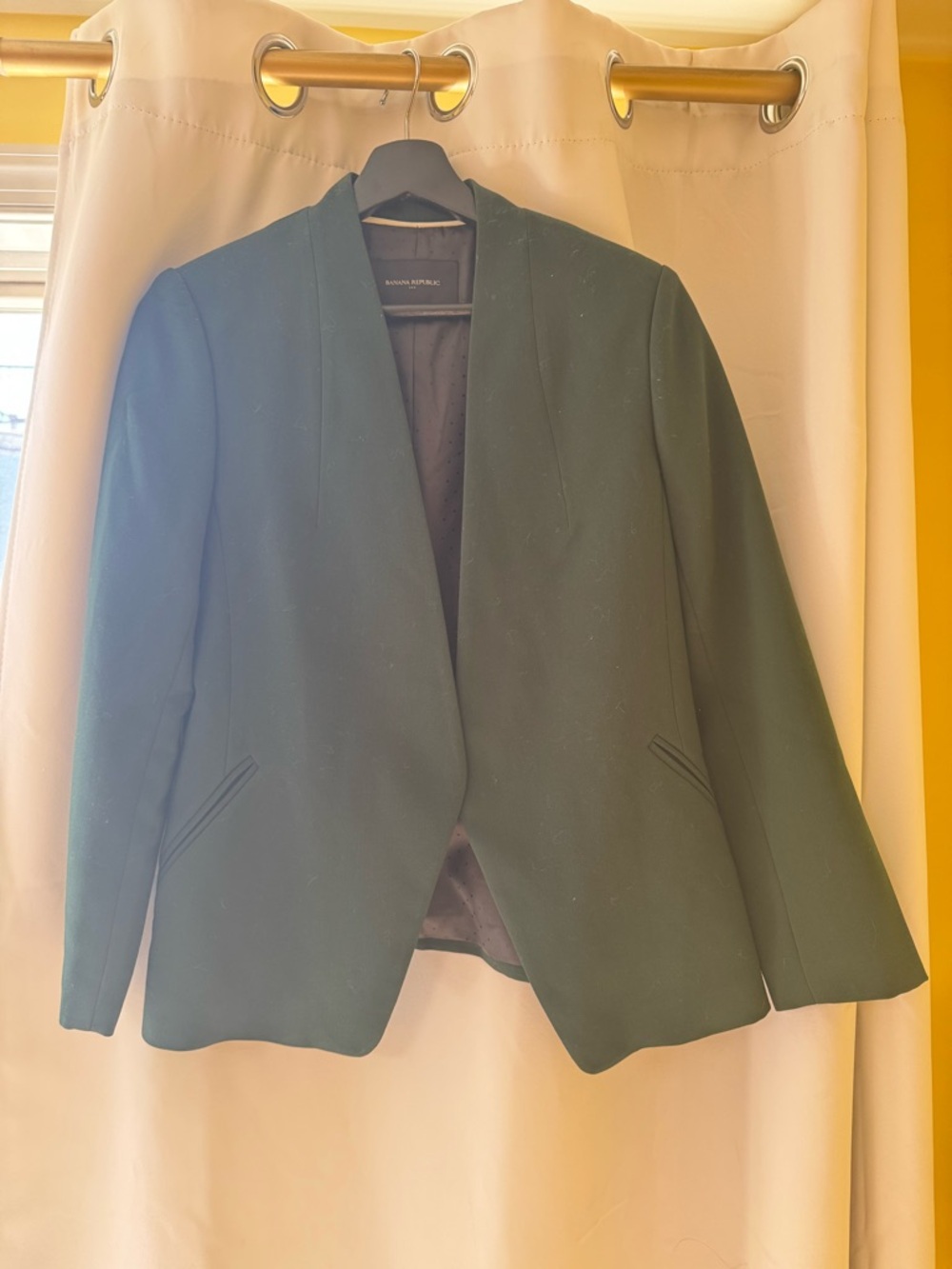 Banana Republic Forest Green Open-Front Blazer
